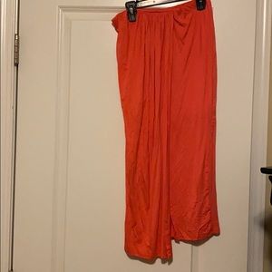 Coral colored high slit skirt